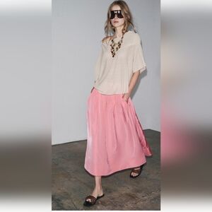 Zara ZW COLLECTION MIDI SKIRT(M)
